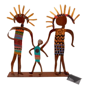 Abstract Metal Family Sculpture Ooak Vintage Bill Finks Brutalist Primitive Home Decor