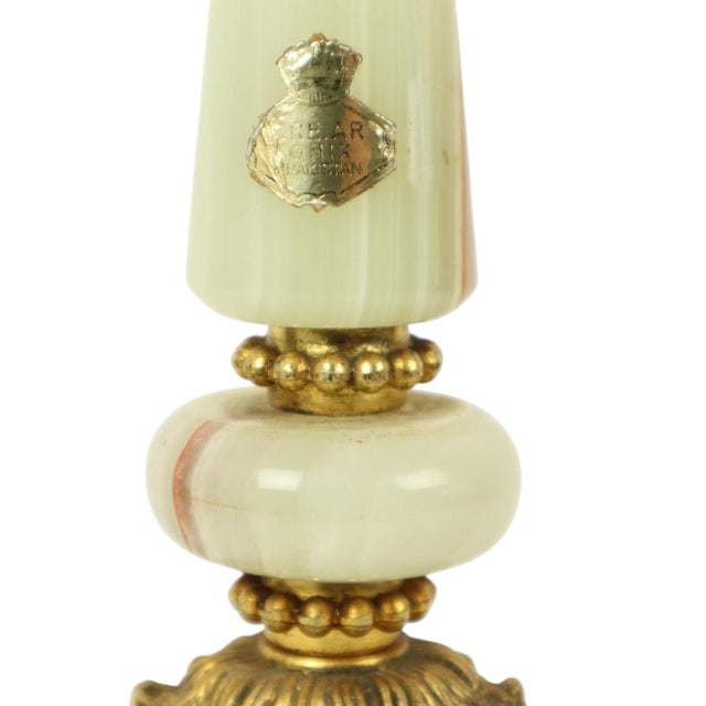Metal Vintage Table Lamp in Onyx, Marble and Brass, 1950s For Sale - Image 7 of 14