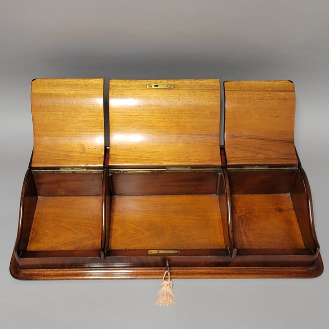 Antique Gentleman's Flame Mahogany Desk or Dresser Box For Sale - Image 9 of 12