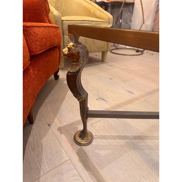 Vintage French Neoclassical Patinated Bronze Coffee Table, 1960s For Sale - Image 8 of 9