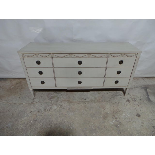 Gustavian Style Unique 9 Drawer Dresser For Sale - Image 4 of 10