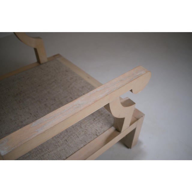 Cream Vintage Georges V Cerused Oak Lounge Chair by Christian Liaigre, 1980s For Sale - Image 8 of 18