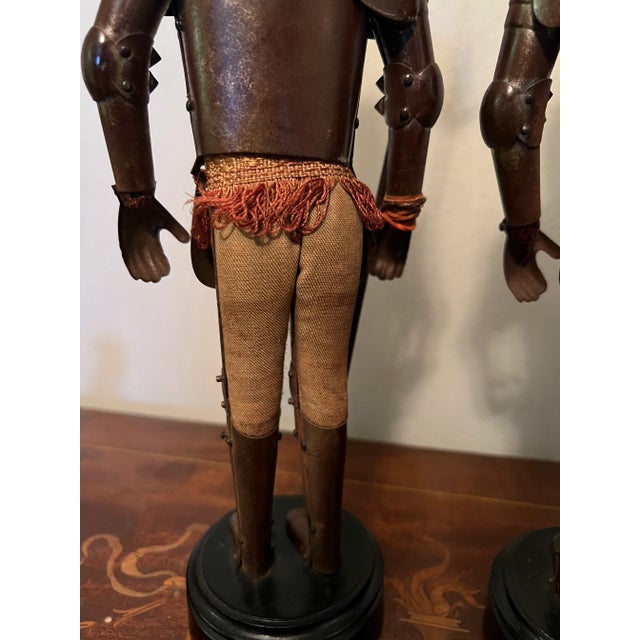 Brown Early 20th Century , Victorian Hand Forged Suit of Armor Knight Figures, Partial Articulating - a Pa For Sale - Image 8 of 10
