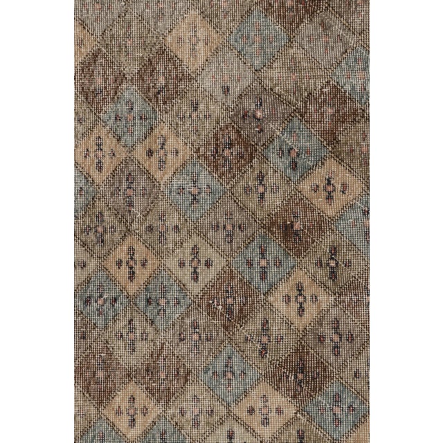 Vintage Distressed Runner Rug, Polychrome Diamond Geometric Pattern - Rug & Kilim For Sale In New York - Image 6 of 8