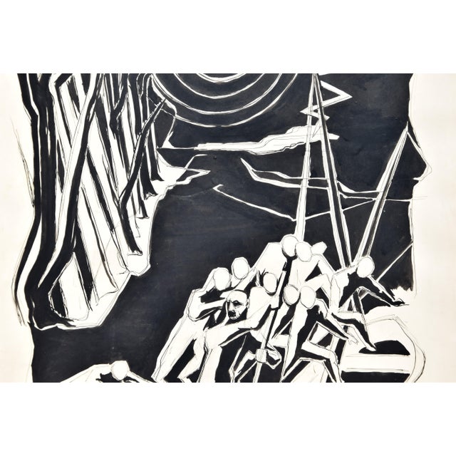 Egbert Bruckner, In the Shadow of Tomorrow (The Last Act), 1948, Ink Drawing For Sale - Image 6 of 14