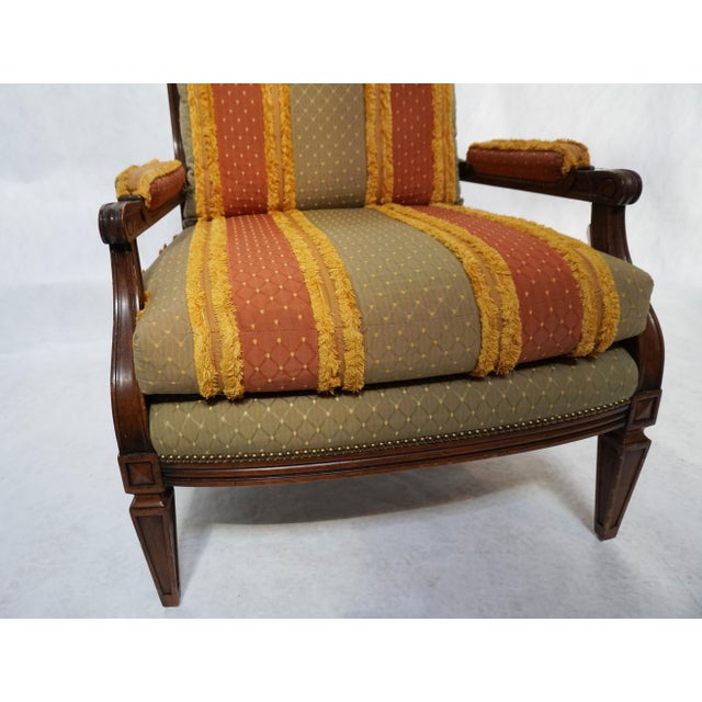1990s William Switzer Louis XVI Continental Upholstered Armchair For Sale - Image 9 of 18