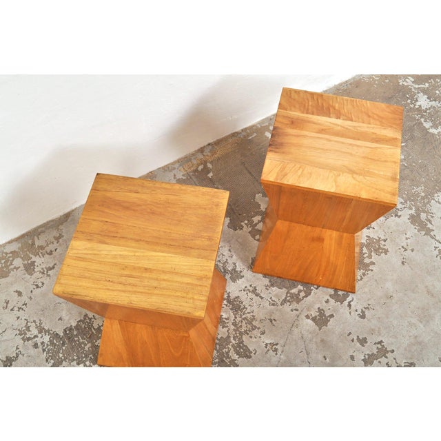 Vintage Geometric Pyramid Side Tables, 1970s, Set of 2 For Sale - Image 3 of 9