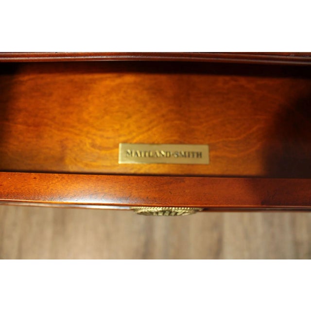 2000 - 2009 Maitland Smith Regency Style Inlaid Mahogany Two-Tier Server For Sale - Image 5 of 12