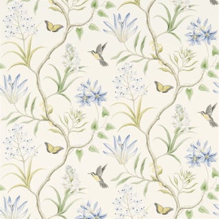 Sanderson Clementine Wallpaper in Delft Blue - a Sample For Sale