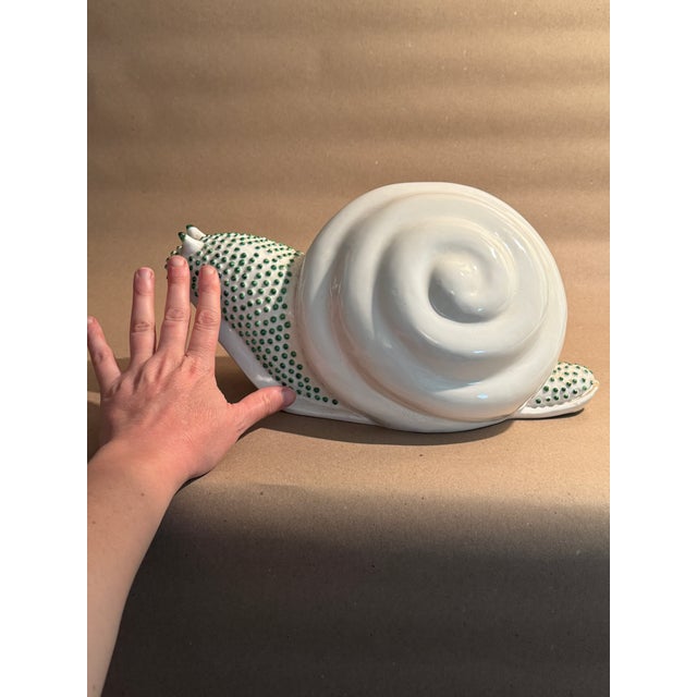 Ceramic Vintage Jean Roger Style Hobnail Snail Planter For Sale - Image 7 of 7