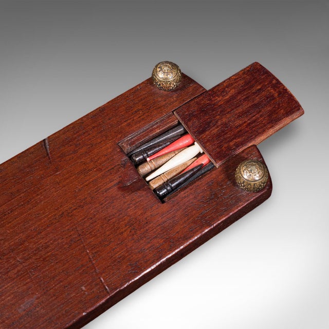 Antique Cribbage Board, English, Inlaid Game Scoreboard, Peg Storage, Edwardian For Sale - Image 9 of 10