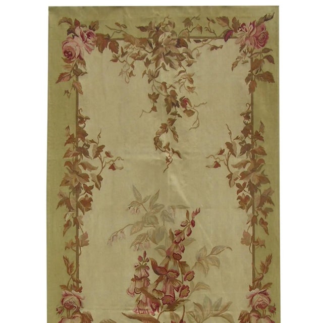 Vintage Floral Tapestry in Red & Tan 8.1 X 3.1 For Sale - Image 4 of 4