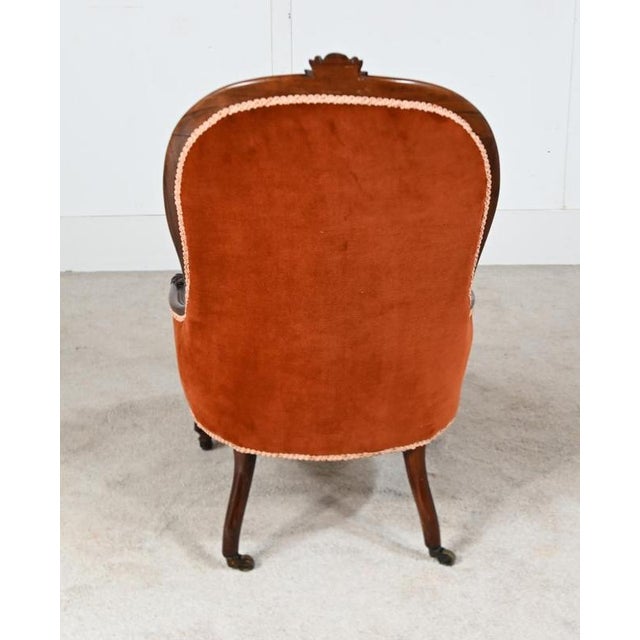 Victorian Parlour Chair in Mahogany, 1880 For Sale - Image 3 of 6