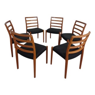 Model 85 Teak Dining Chairs by Niels Otto Møller for J. L. Møllers, 1960s, Set of 6 For Sale