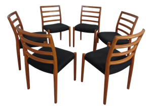 Model 85 Teak Dining Chairs by Niels Otto Møller for J. L. Møllers, 1960s, Set of 6