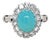 Antique, Turquoise and Diamond Cluster Ring For Sale