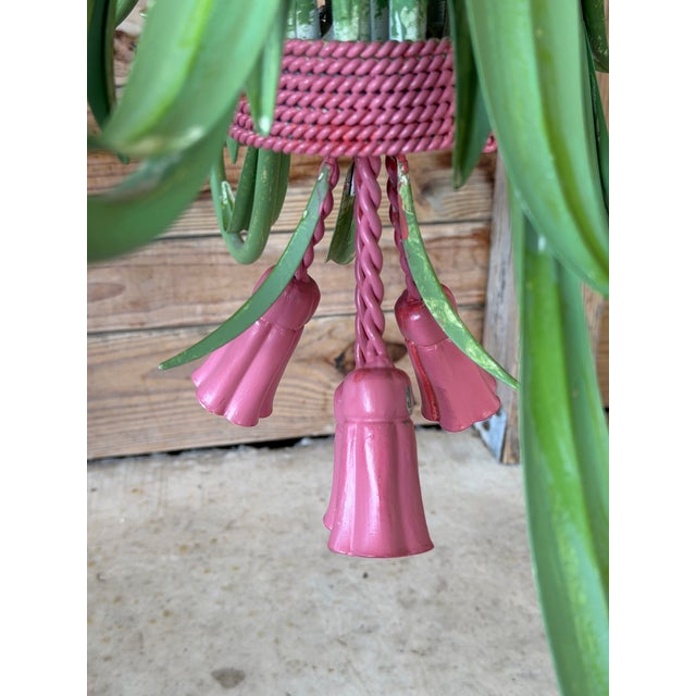 Vintage Whimsical Coastal Regency Pineapple Tole Nine-Light Chandelier For Sale - Image 11 of 12
