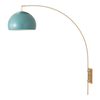 1960s Half Dome Satin Nickel Wall Sconces by Nova of California - Mid Century Modern Wall Lamp For Sale