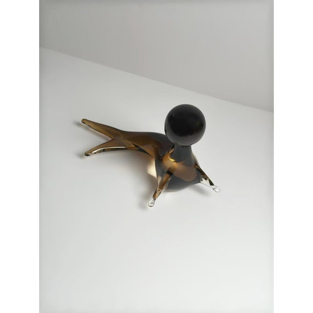 Murano Smoked Sommerso Glass Seal by V. Nason, Italy 1970s For Sale - Image 3 of 10