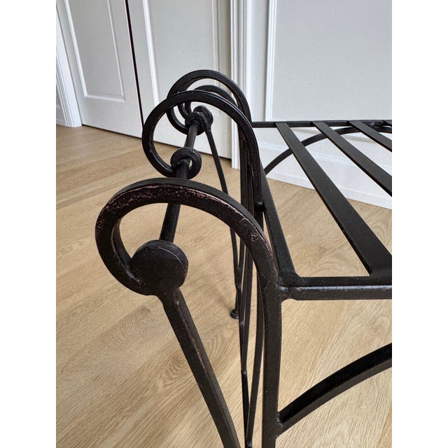 Vintage French Hand Forged Wrought Iron Vanity Bench For Sale In Chicago - Image 6 of 10