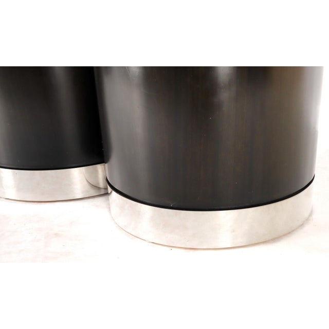 Triple Cylinder Base Lacquered Cloth Wrapped Extra Long Dining Conference Table For Sale - Image 14 of 18