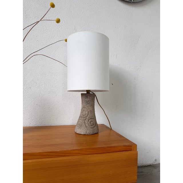 Vintage Carved Stone Table Lamp, 1970s For Sale - Image 3 of 18