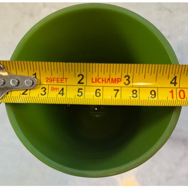 Green 1930s–1950s Hand-Blown Green Goblets Attributed to Portieux Vallerystahl- Set of 4 For Sale - Image 8 of 8