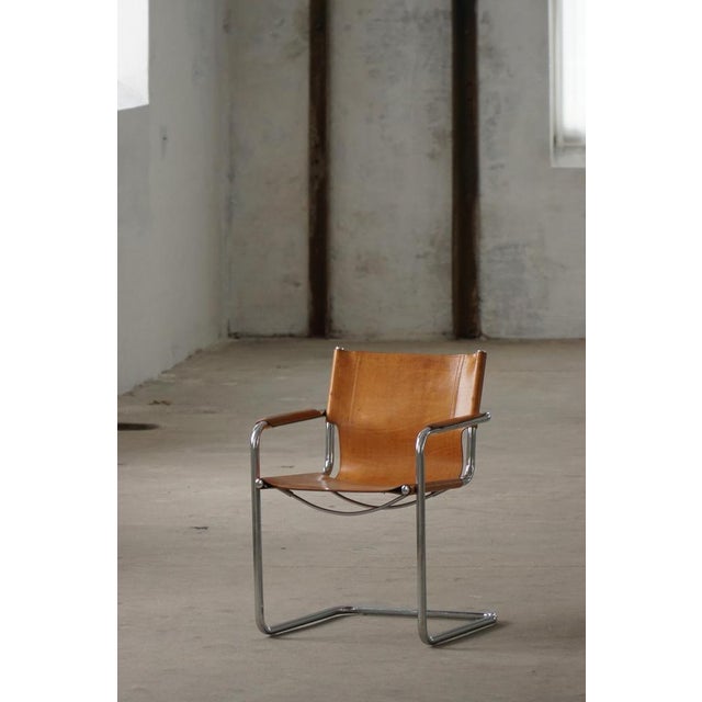 Vintage Cantilever Armchairs in Cognac Leather by Mart Stam for Matteo Grassi, 1960s, Set of 6 For Sale - Image 9 of 18