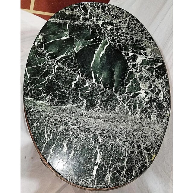 1900 - 1909 19c French Marble Top Caned Side Table For Sale - Image 5 of 10