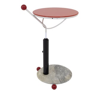 Metal and Marble Coffee Table with Wheels, 1970s For Sale