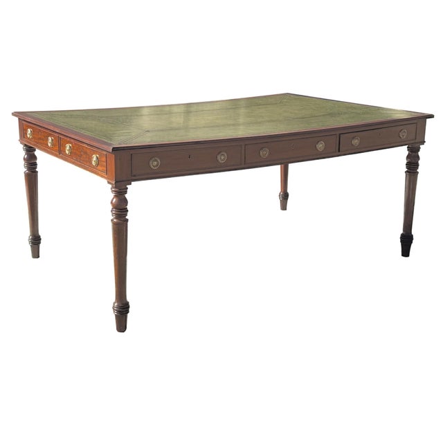 Wood 19th Century Georgian Mahogany Partners Writing Table, 1830 For Sale - Image 7 of 14