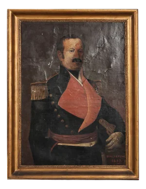 Portrait of a French Military Man, 19th Century, Oil on Canvas, Framed