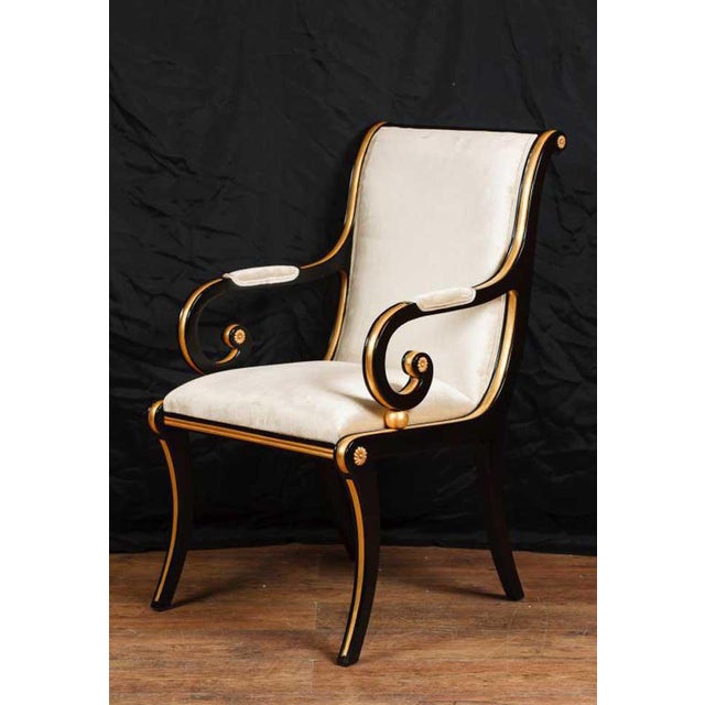 Empire French Armchair in Black Lacquer For Sale - Image 12 of 12