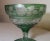 Antique Handmade Cut to Clear Green Crystal Centerpiece Compote Candy Dish Bowl For Sale - Image 4 of 12