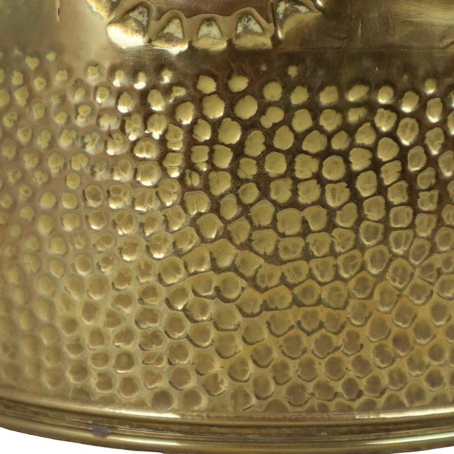 Gold Large Brass Firewood Bin with Repoussé Relief For Sale - Image 8 of 16