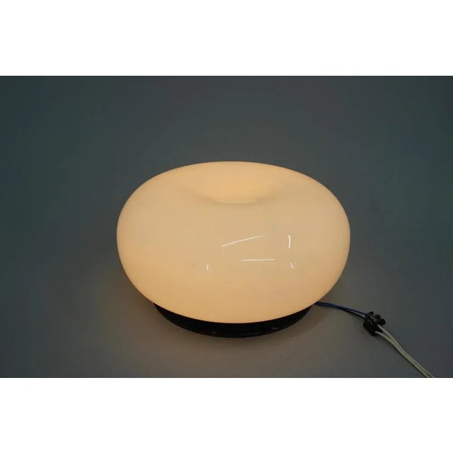 White Glass Flushmount Light, Czechoslovakia, 1970s For Sale - Image 8 of 10