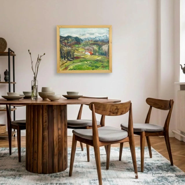 Alexander Michael Oil Painting – Landscape near Dietramszell, 1974 This expressive Bavarian pre-alpine landscape shows a...