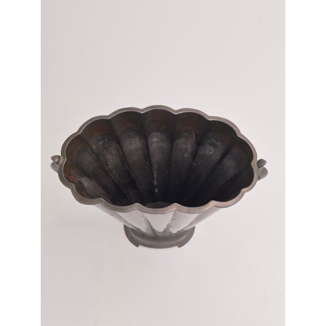 Danish Grace Art Deco Sculptural Vase in Diskometal by Just Andersen, 1930s For Sale - Image 12 of 13