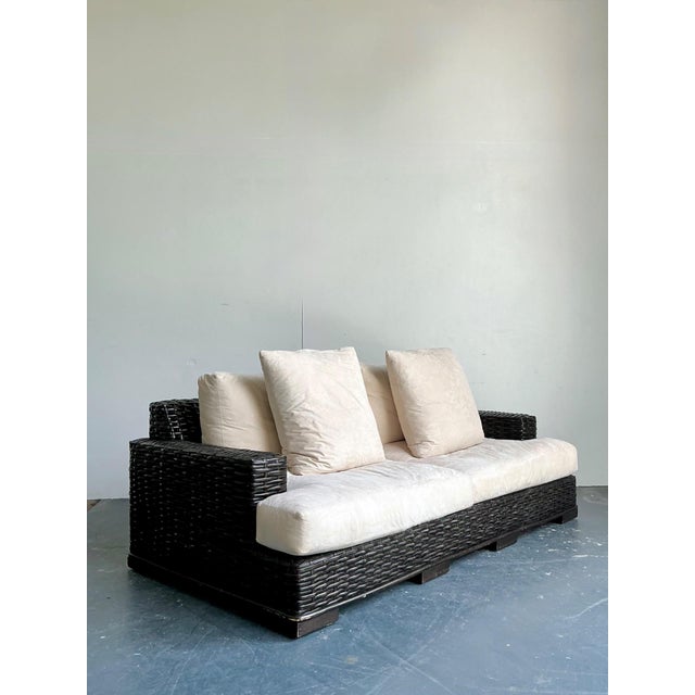 Vintage Ralph Lauren “Modern Organic” Woven Rattan Sofa For Sale - Image 16 of 18