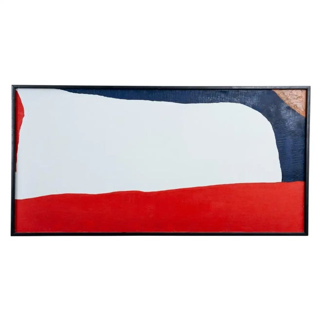 Red Vintage Color Field Oil on Canvas For Sale - Image 8 of 8