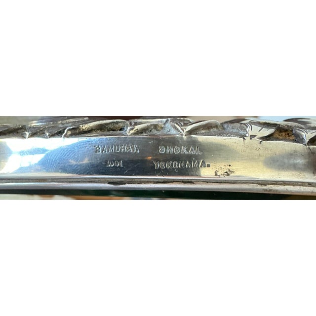 Early 20th Century Vintage Meiji Period Steeling Silver Flower Hand Mirror For Sale - Image 5 of 12