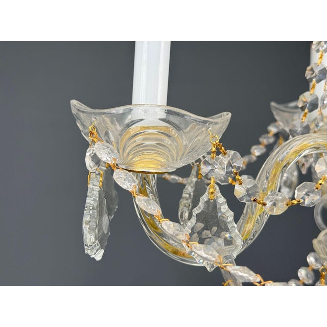 1960s Maria Theresa Style, Venetian Chandeliers, Crystal, Brass - a Pair For Sale - Image 12 of 18