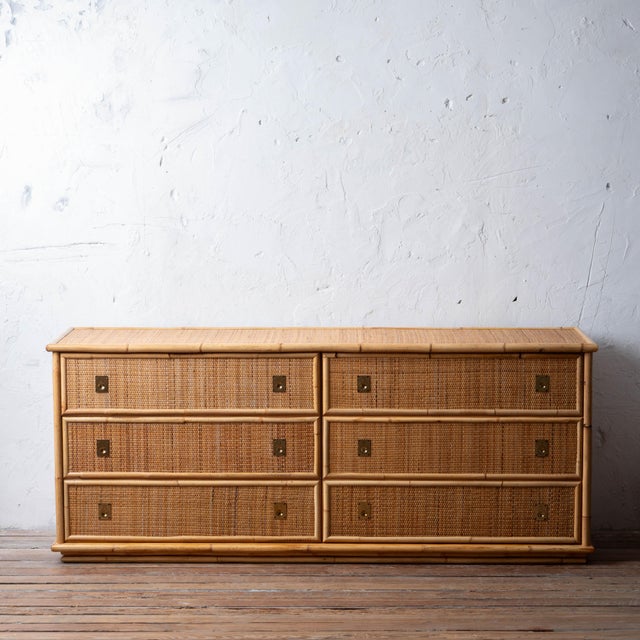 Dal Vera Woven Rattan Dresser, 1970s For Sale - Image 9 of 9