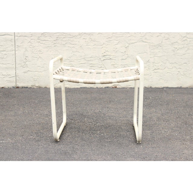 Brown Jordan Vintage Pair 'Lido' Aluminum Outdoor Patio Stools or Ottomans For Sale - Image 11 of 12