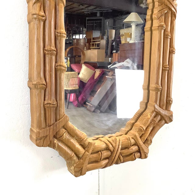 1970s Faux Bamboo Wall Mirror – Coastal Bohemian Style For Sale - Image 11 of 11