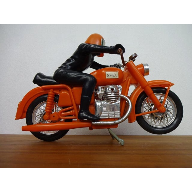 Large Vintage Orange Plastic Motorcycle, 1970s For Sale - Image 14 of 14