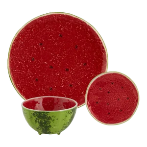 Bordallo Pinheiro Watermelon Set with Bowls, 12 Pieces