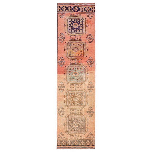 Decorative Vintage Turkish Runner Rug - 3`0" X 11`2" For Sale - Image 4 of 6