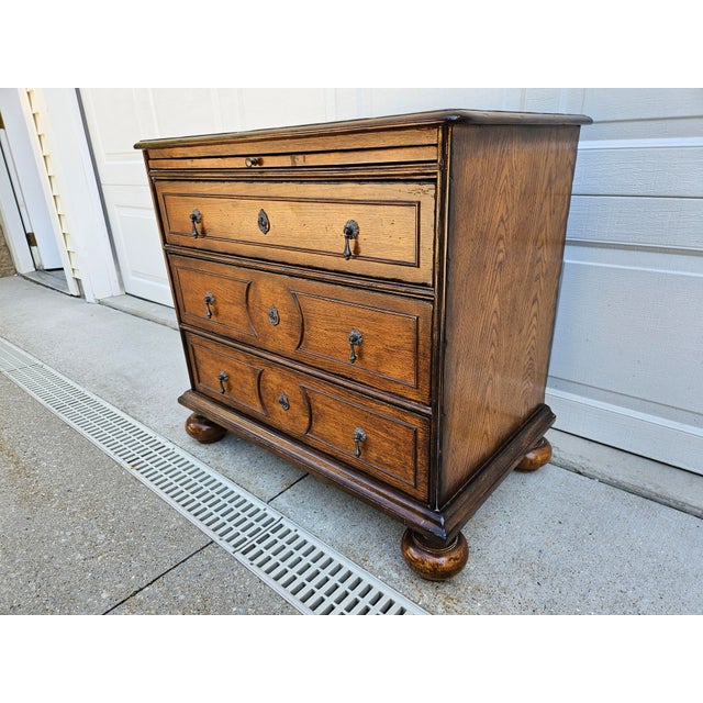 English William and Mary Style Three Drawer Chest or Side Table For Sale - Image 6 of 15