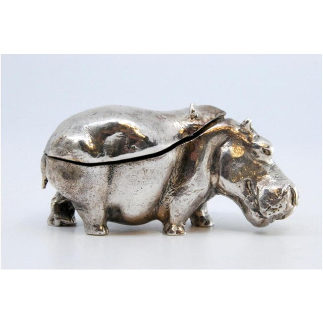 Silver Hippopotamus Brooch with Opening on the Back, in Very Good conditions. Designed 1980 to 1989 This piece has an...